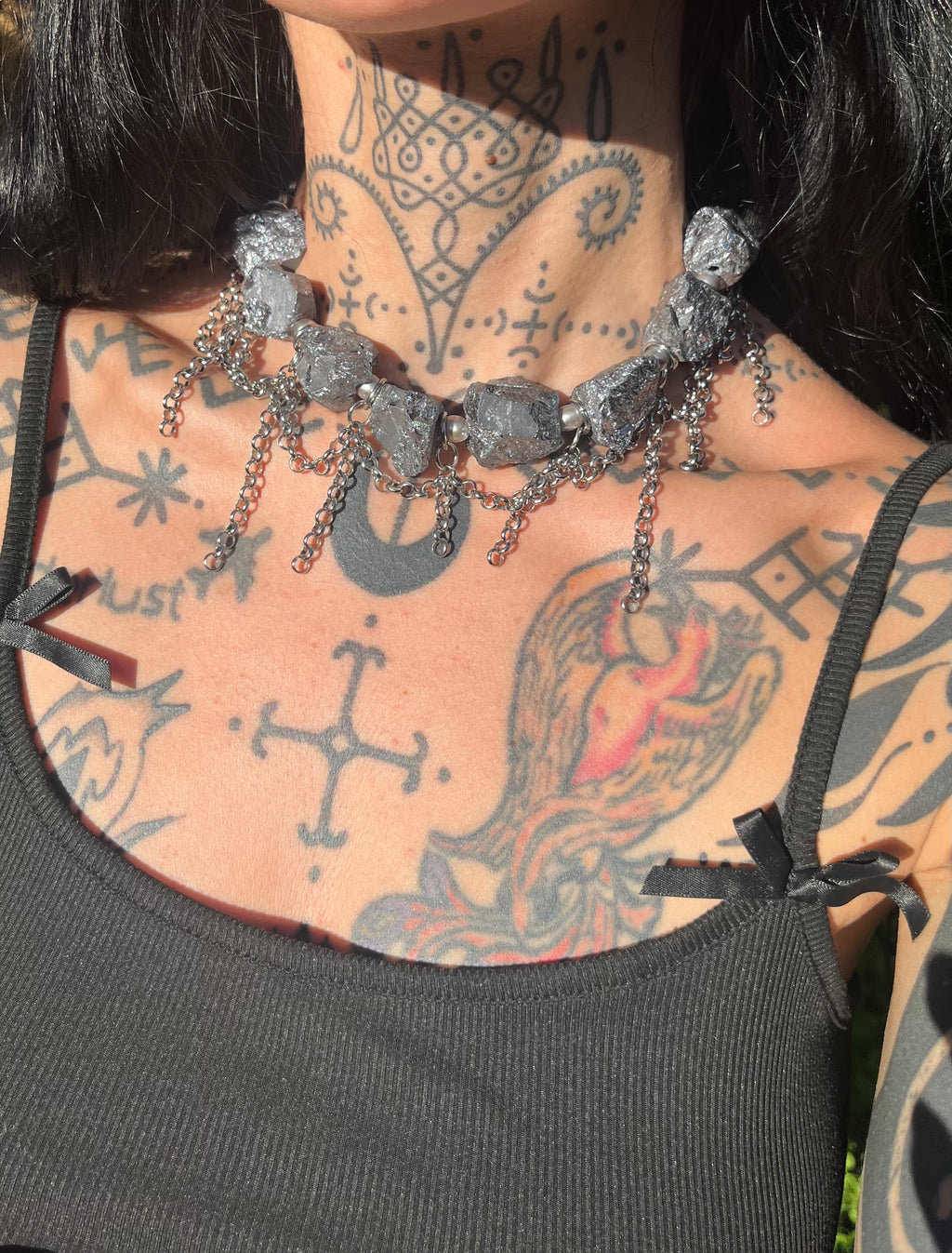 Ocean’s Relic — Raw Hematite Necklace