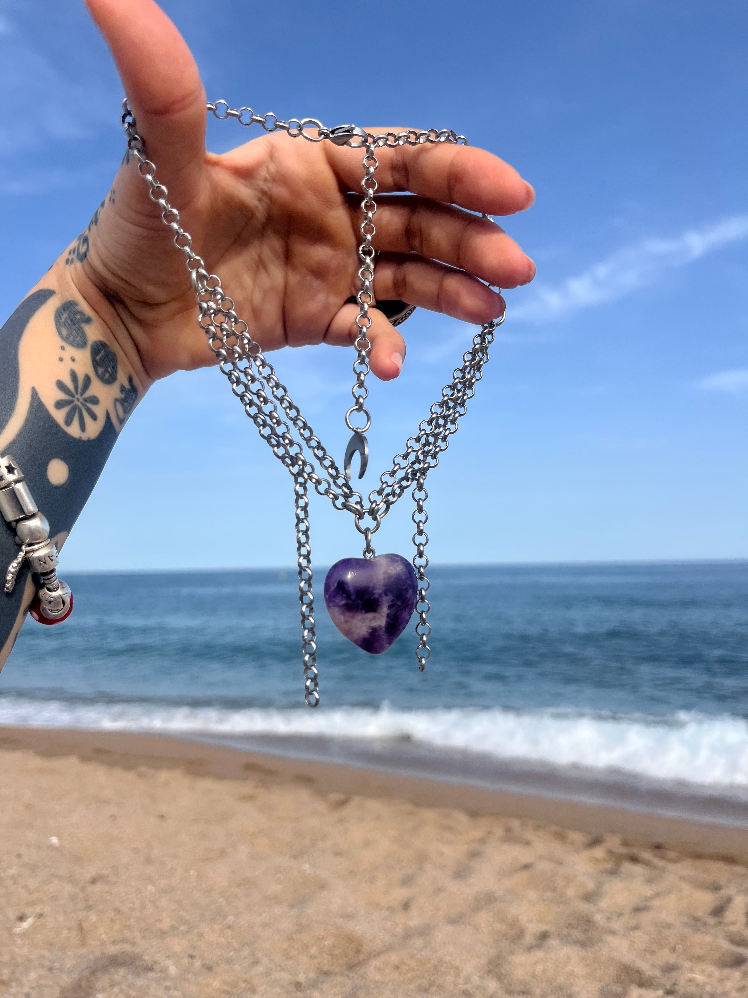 Amethyst heart necklace
