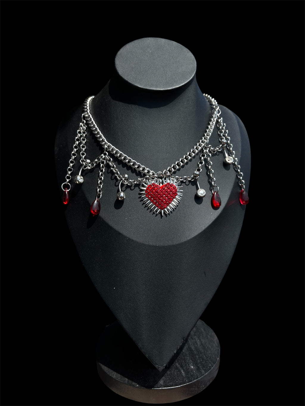 Spiky Red Heart necklace