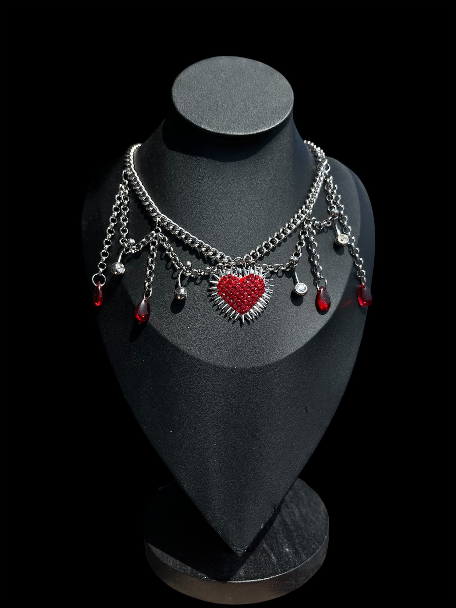 Spiky Red Heart necklace