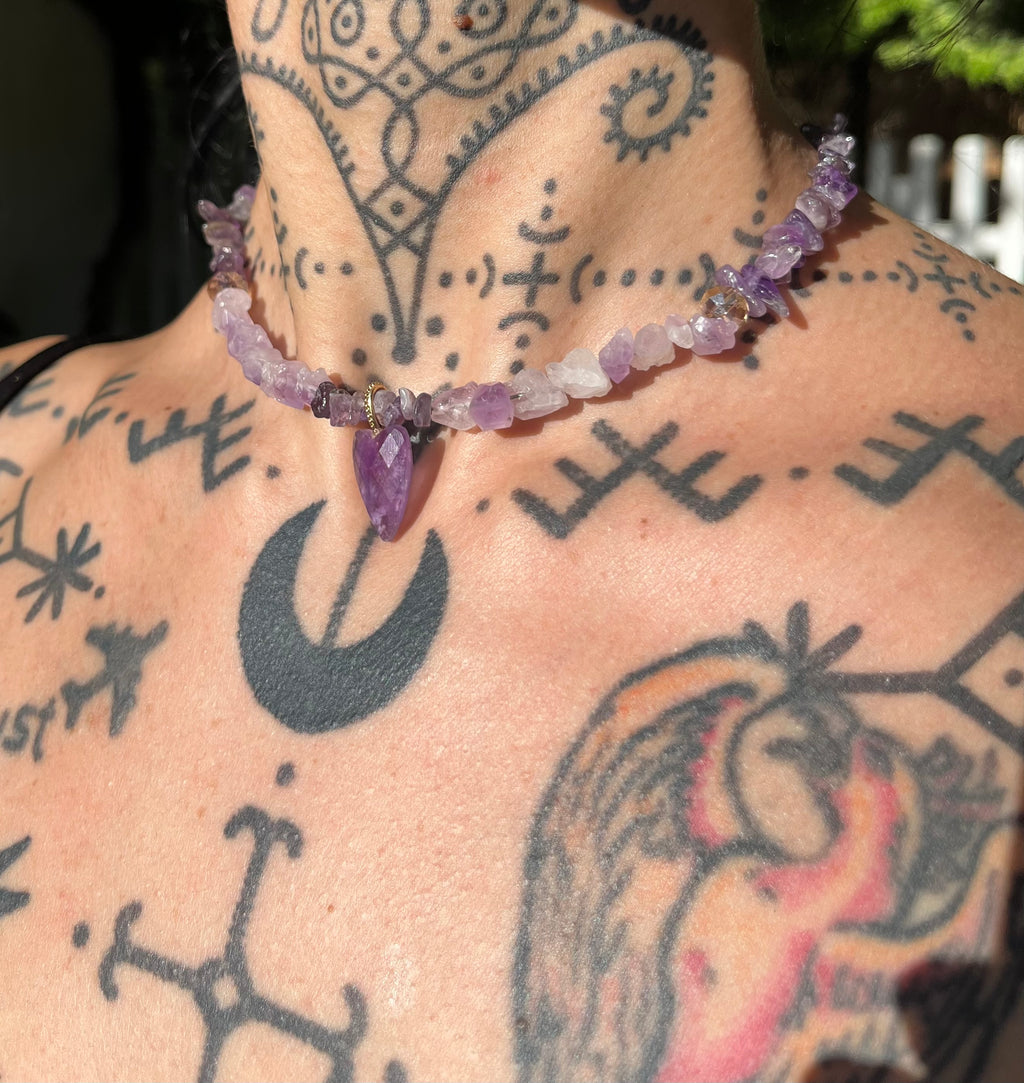 Amethyst heart necklace