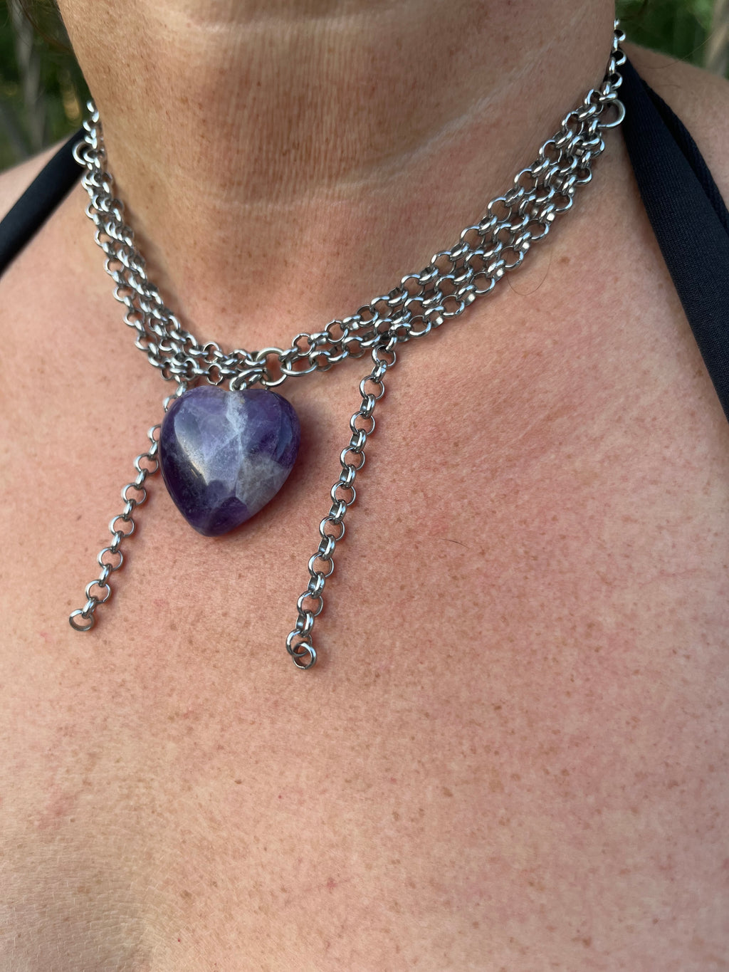 Amethyst heart necklace