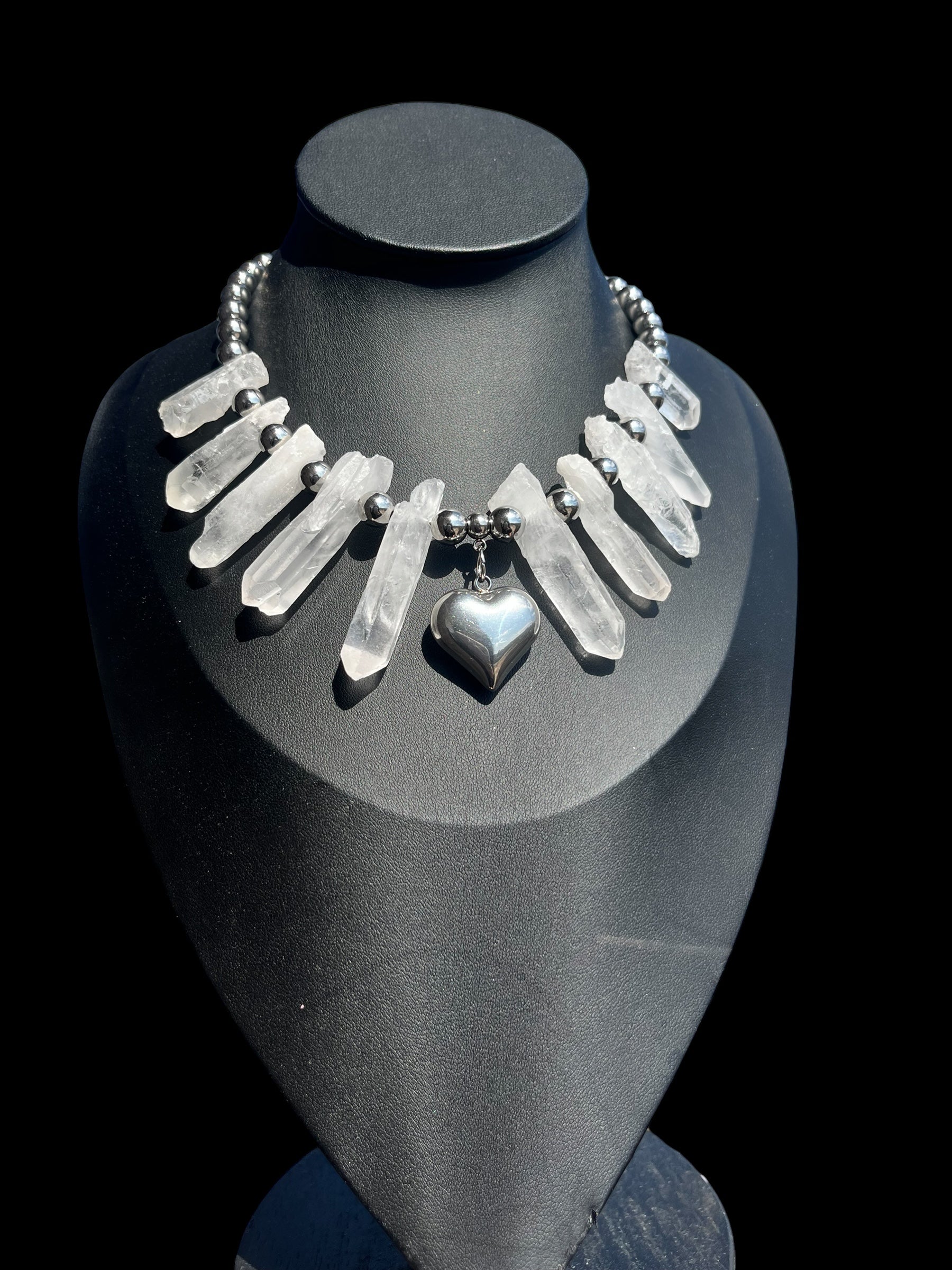 Chrome heart necklace