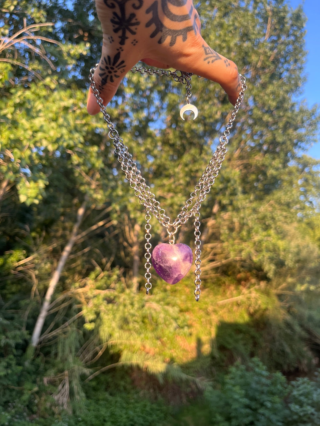 Amethyst heart necklace