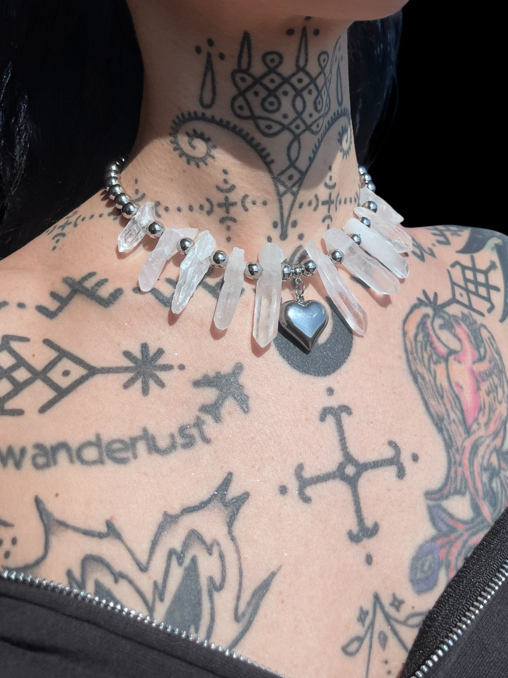 Chrome heart necklace