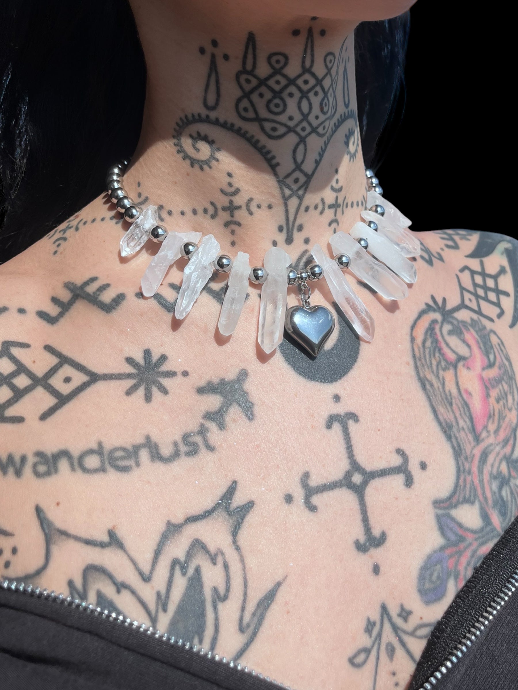 Chrome heart necklace