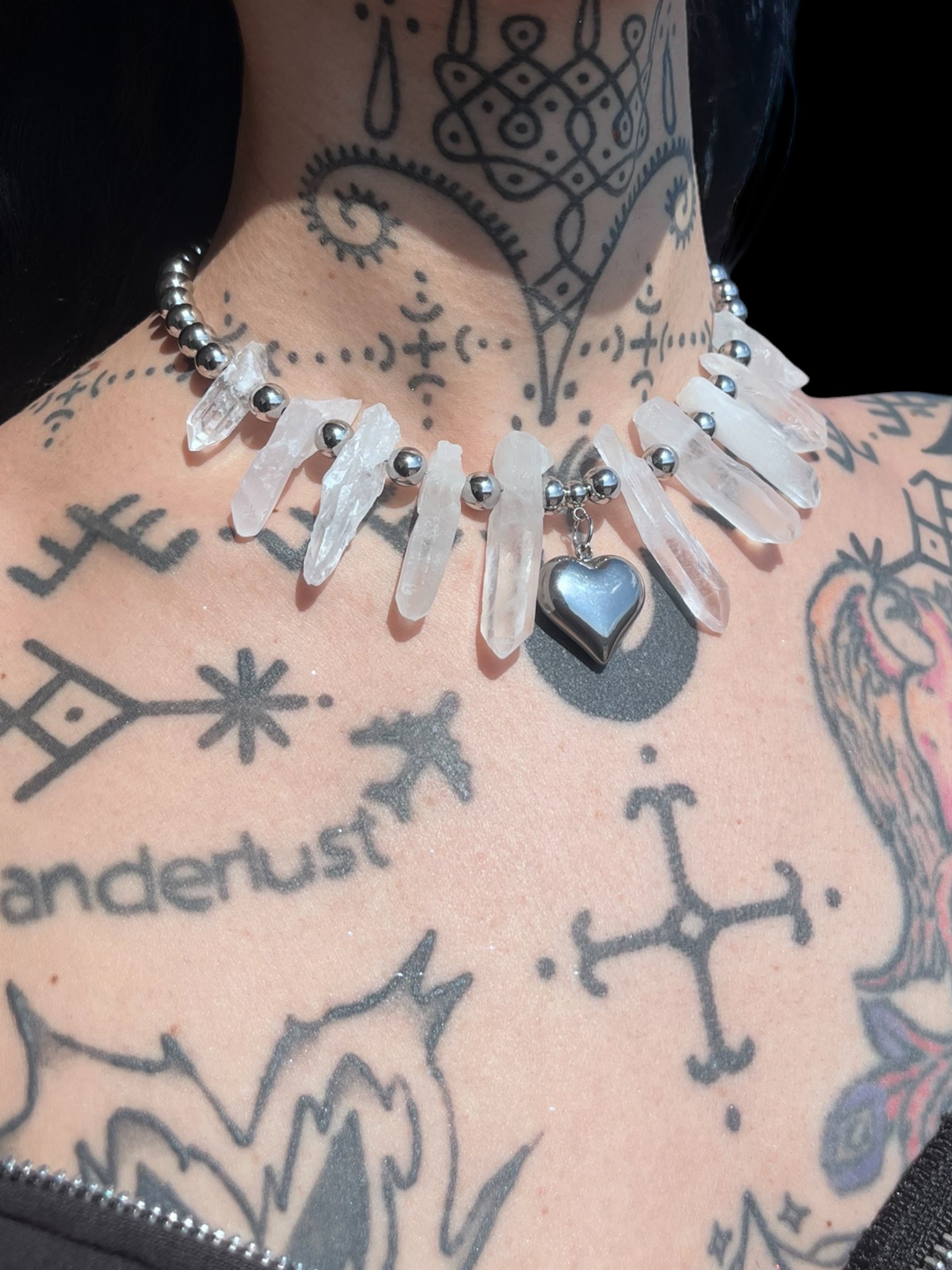 Chrome heart necklace