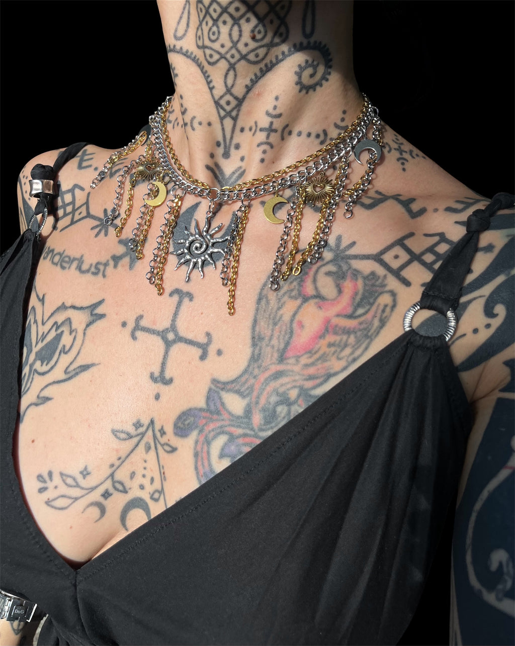The Eclipse Necklace — Gold & Silver Celestial Necklace