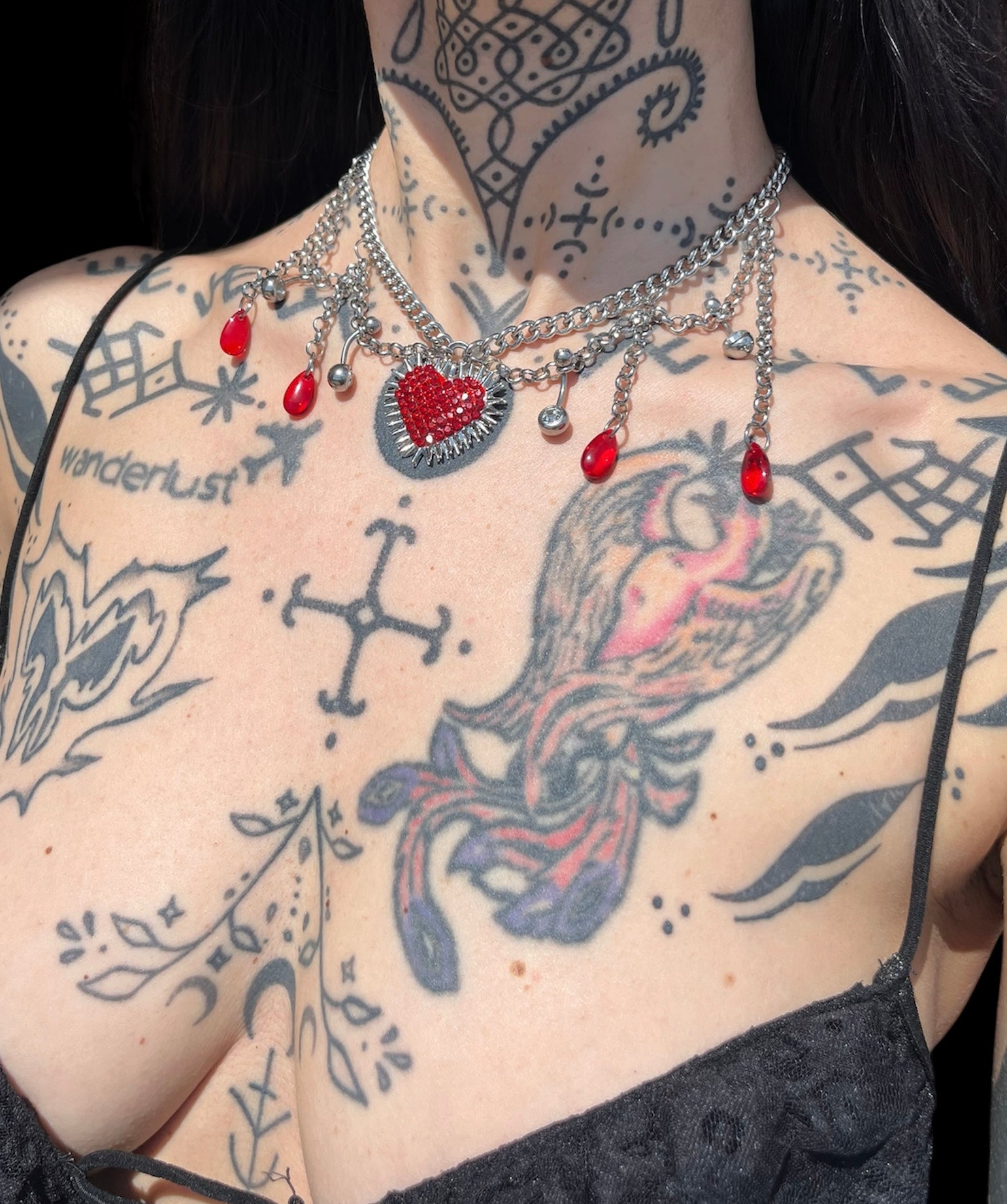 Spiky Red Heart necklace