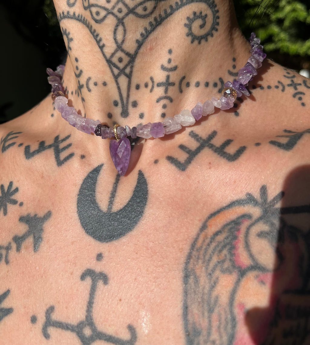Amethyst heart necklace