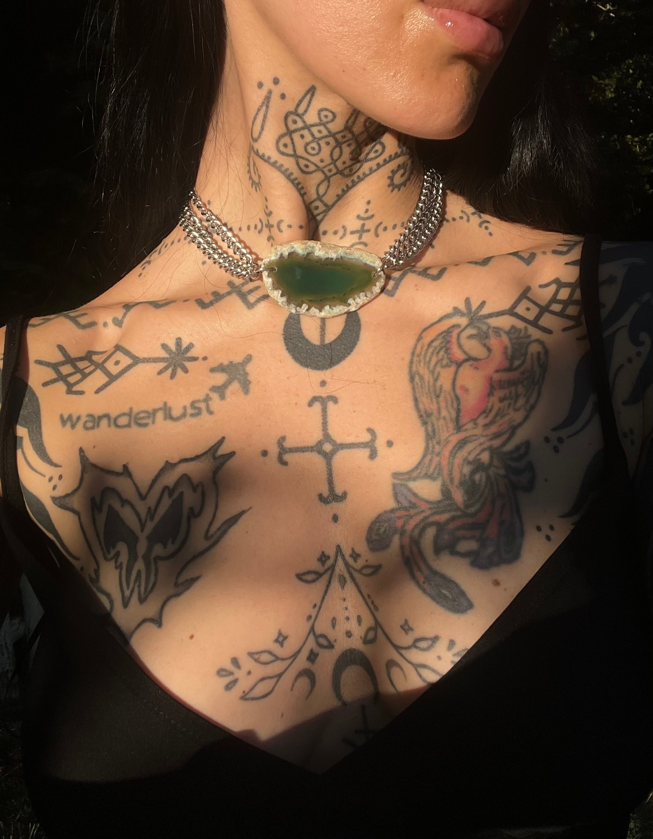 Raw agate necklace
