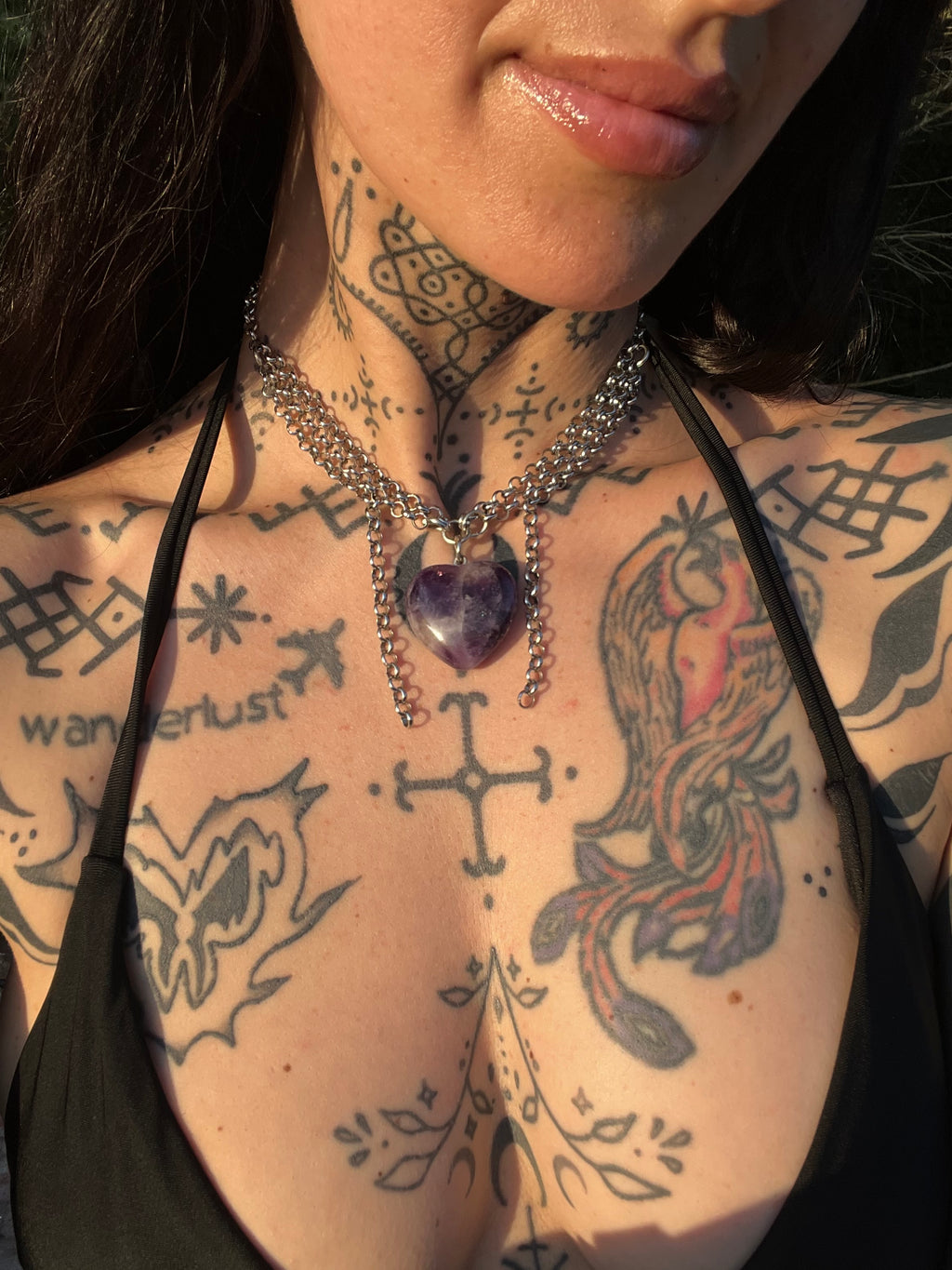 Amethyst heart necklace