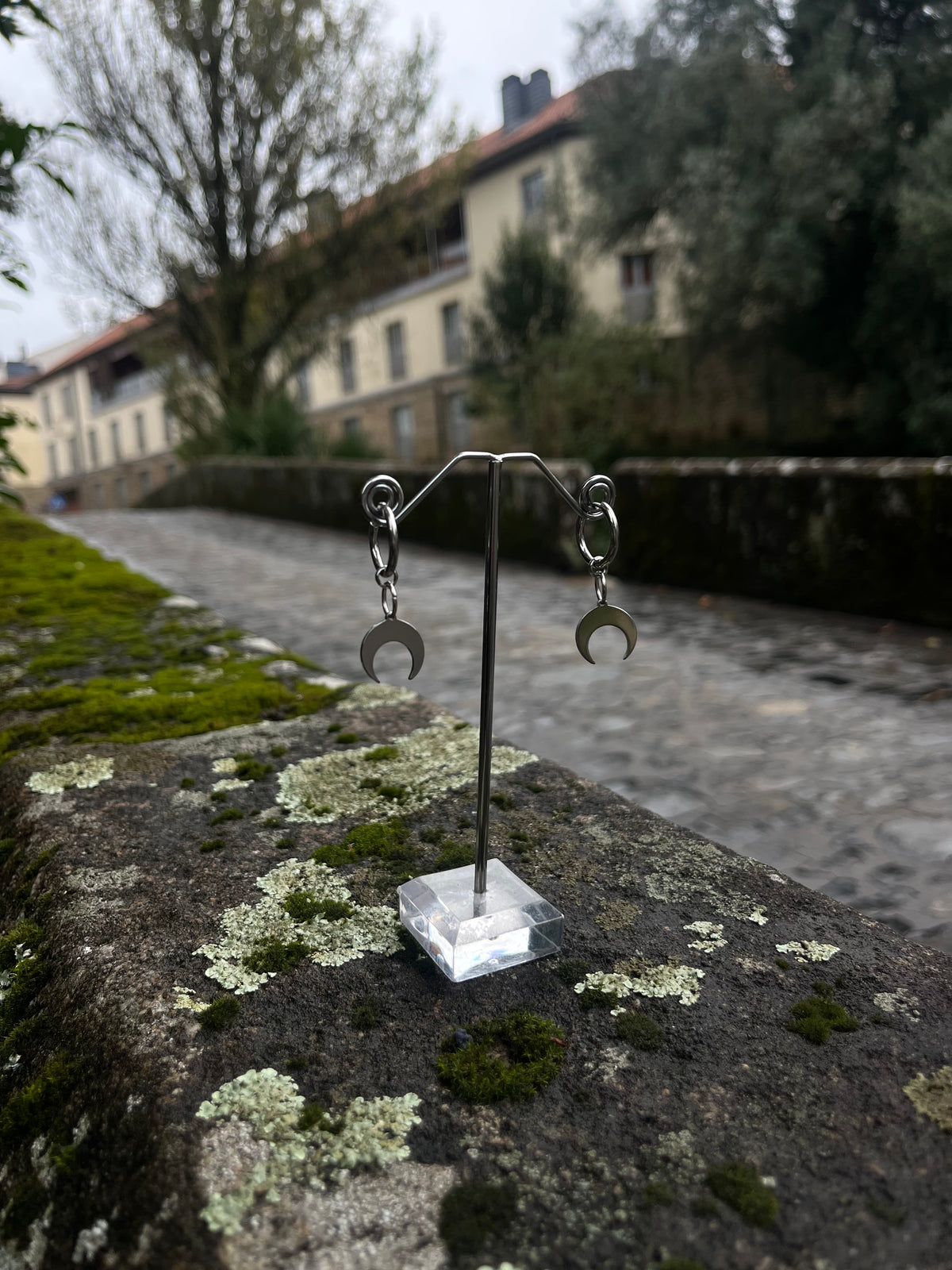 Stainless steel Moon hoops