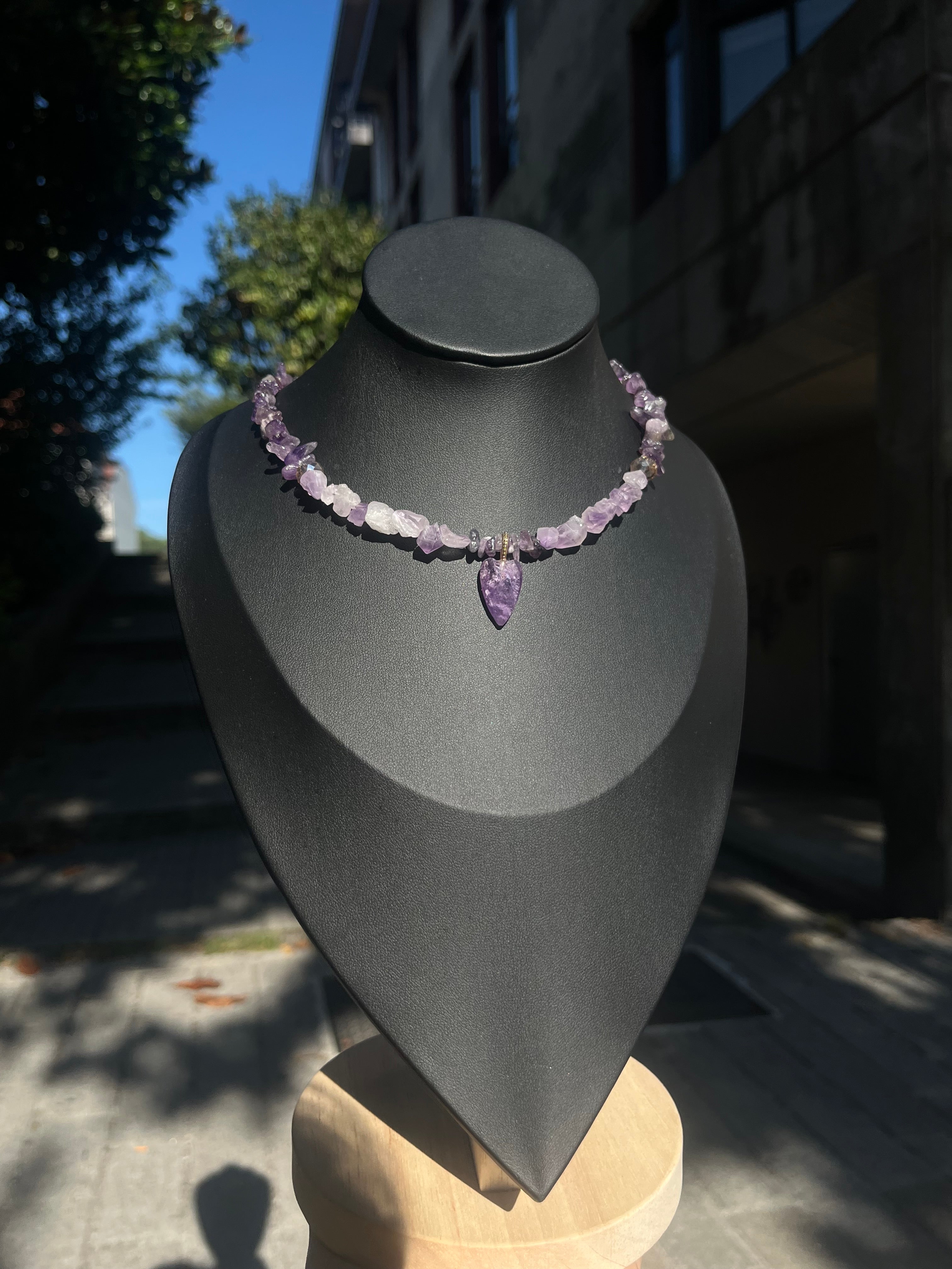 Amethyst heart necklace