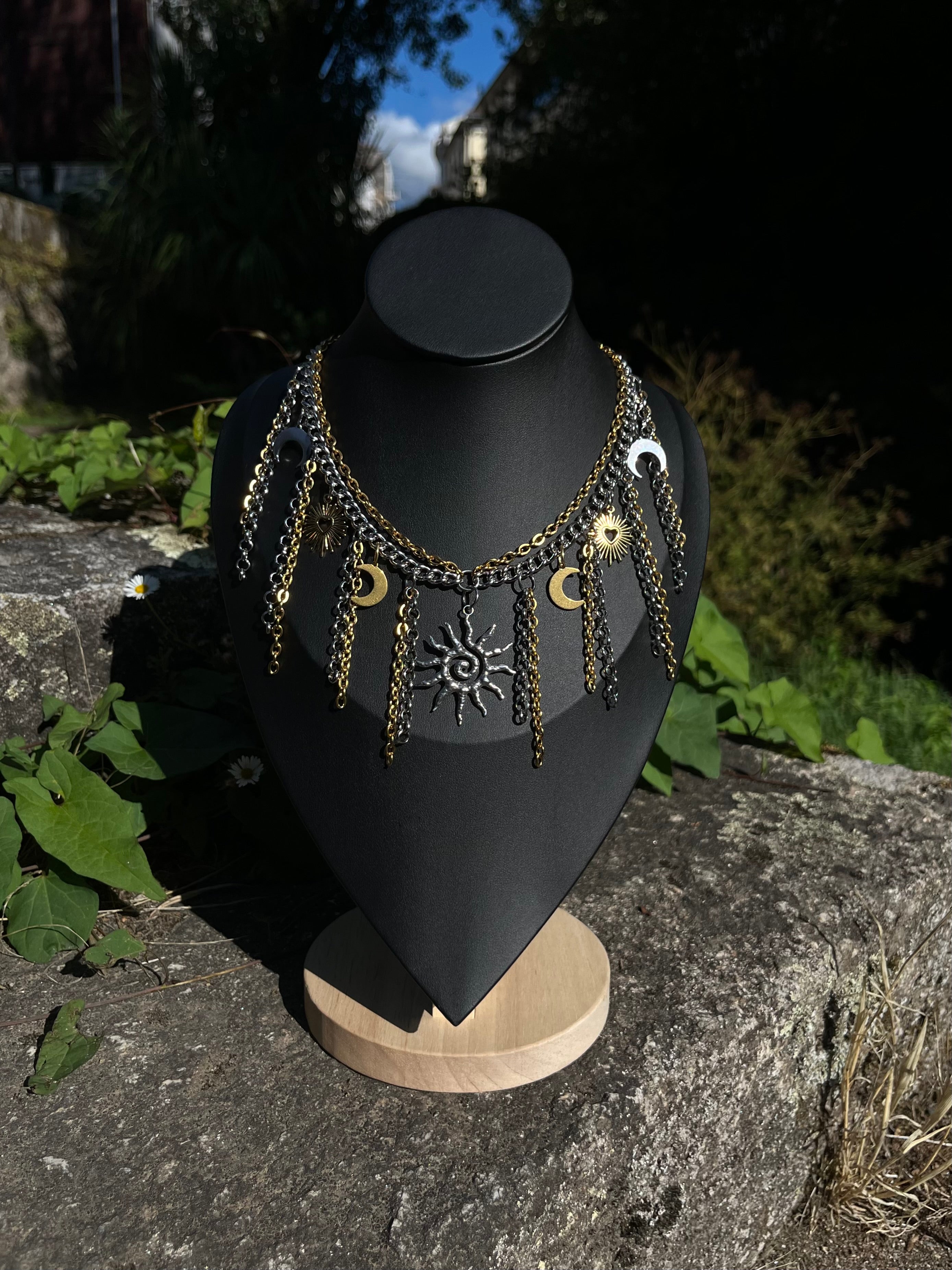 The Eclipse Necklace — Gold & Silver Celestial Necklace