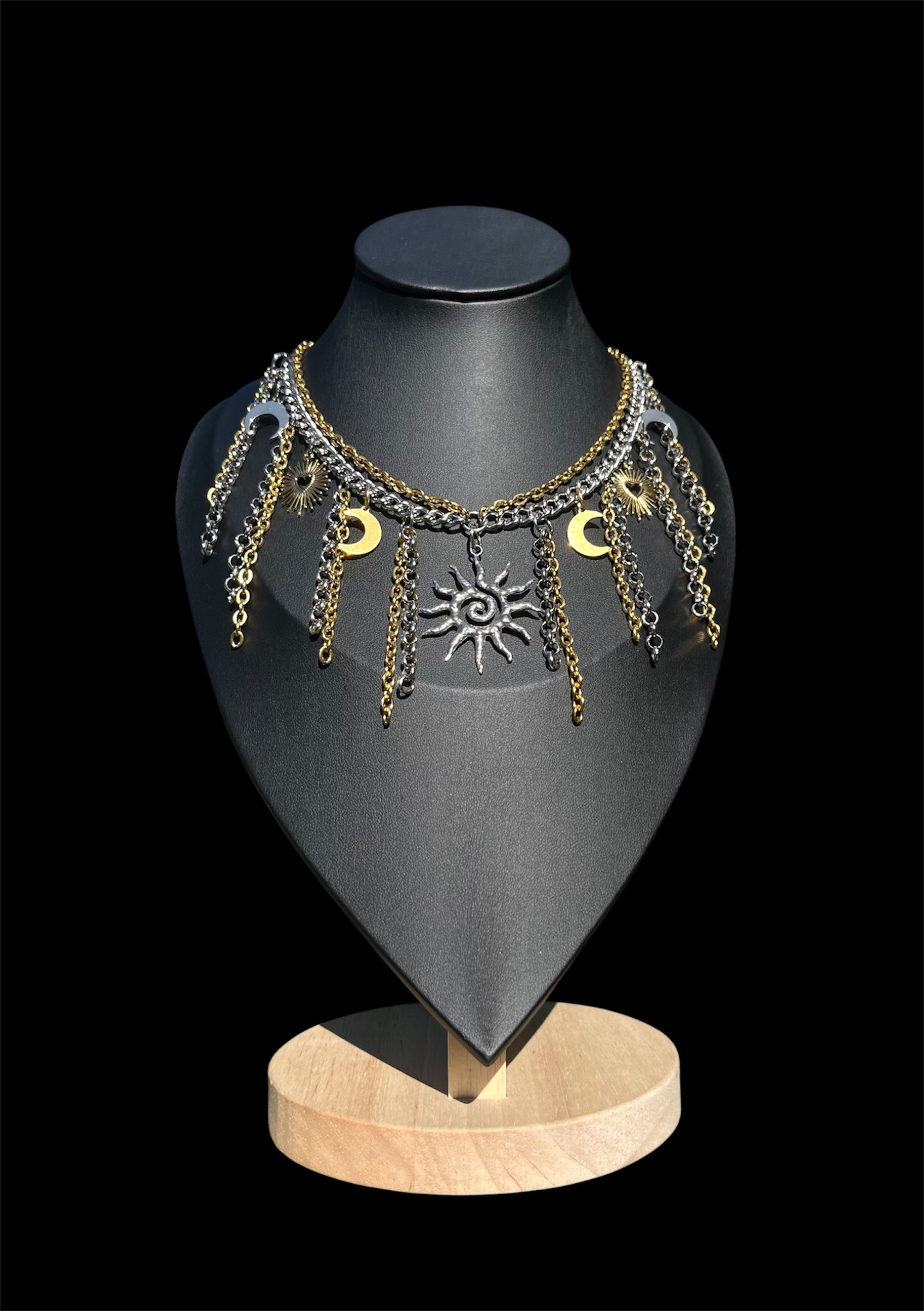 The Eclipse Necklace — Gold & Silver Celestial Necklace