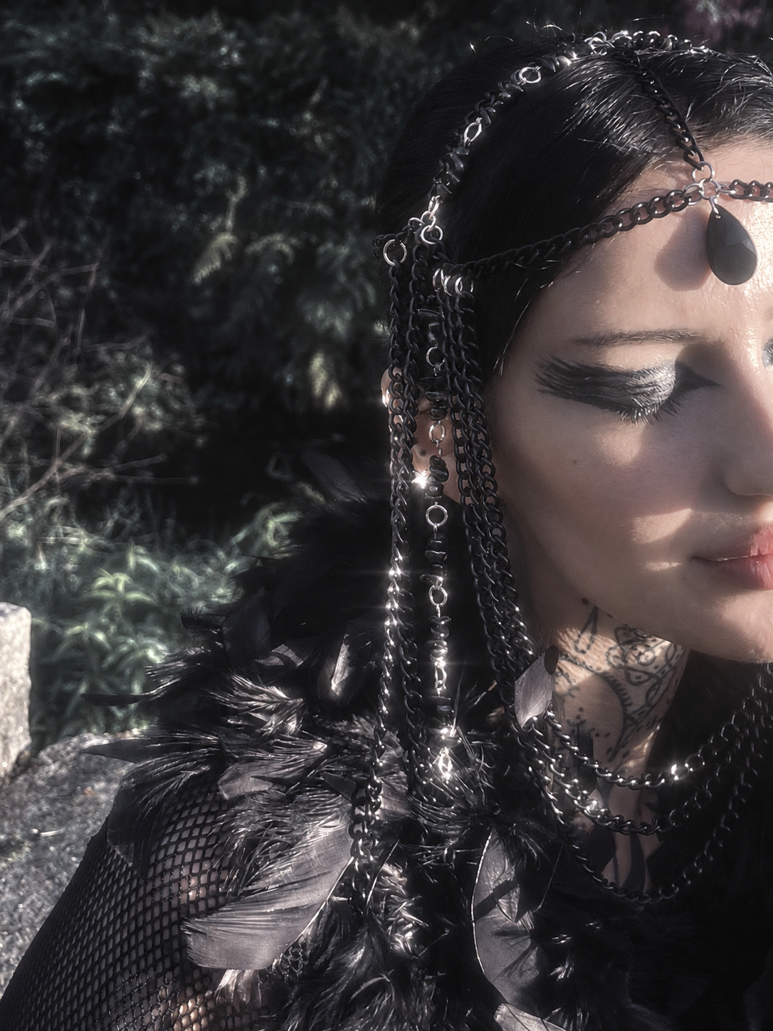 Black swan inspired head piece