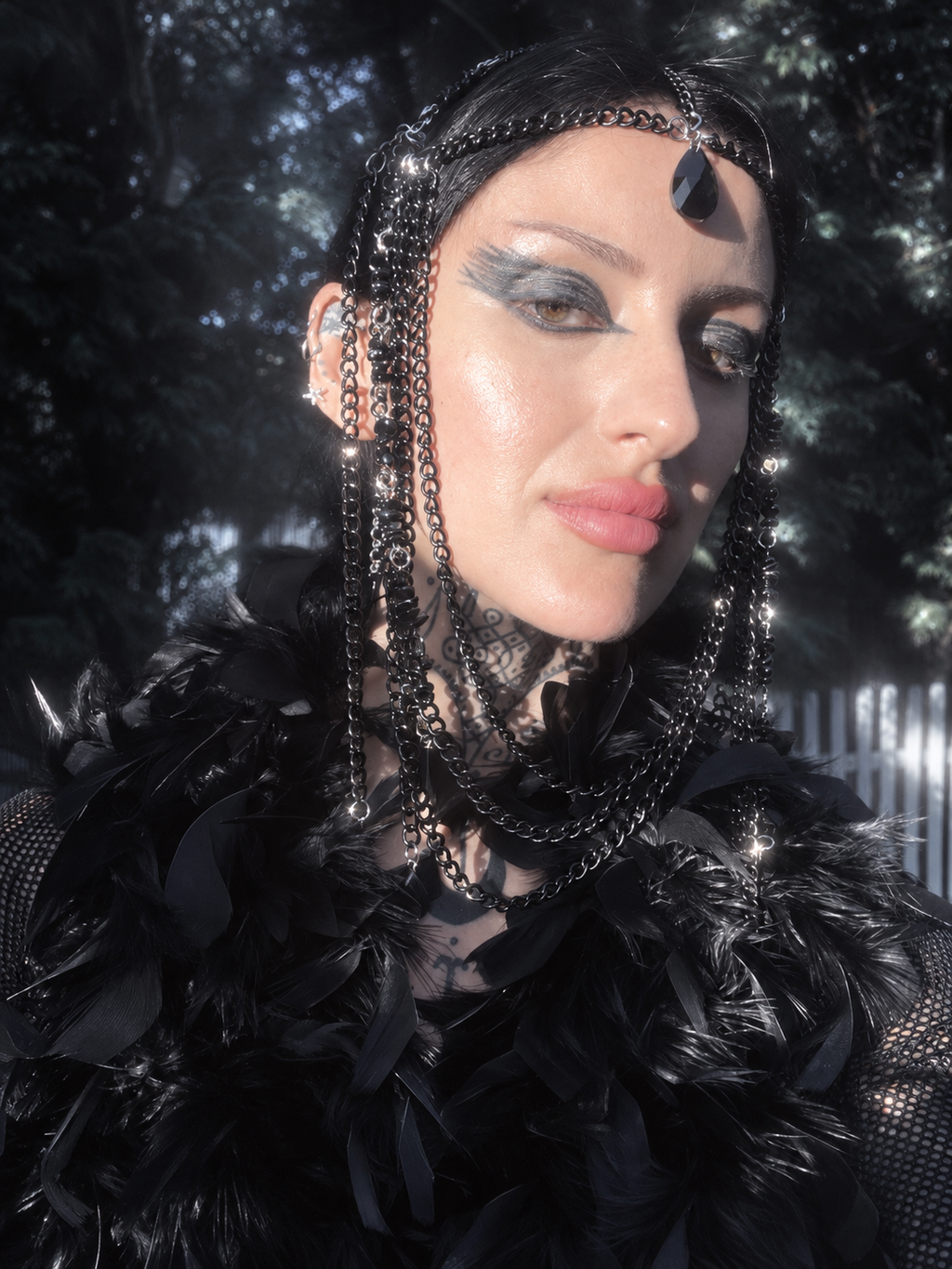 Black swan inspired head piece