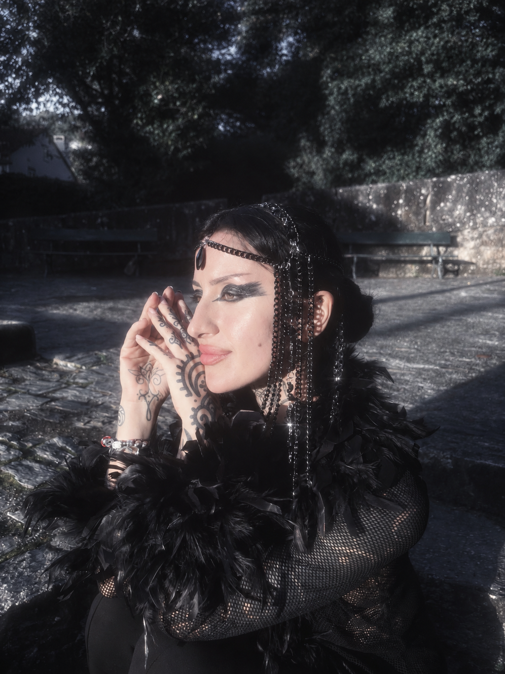 Black swan inspired head piece