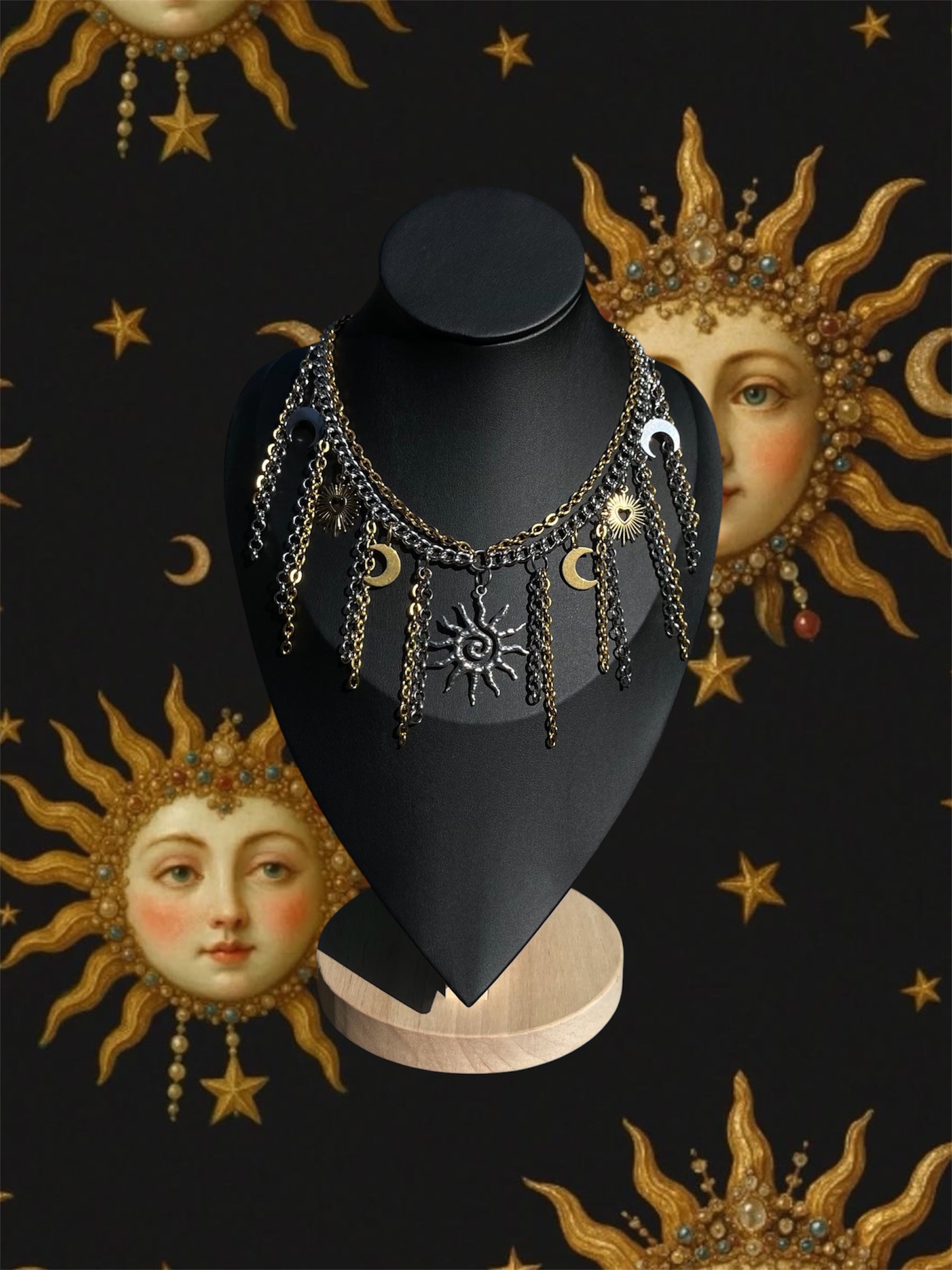 The Eclipse Necklace — Gold & Silver Celestial Necklace
