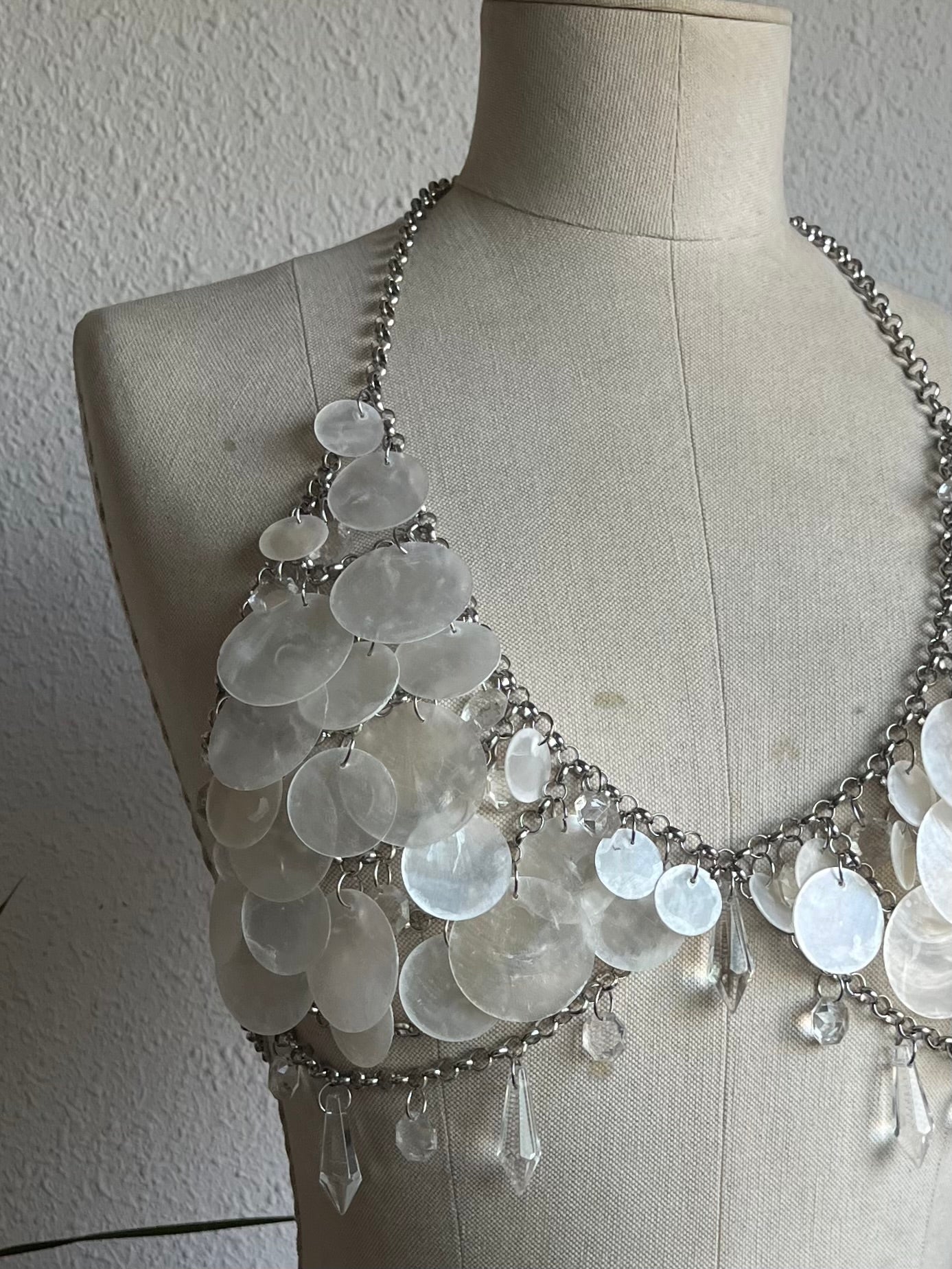 “Nereid” handmade capiz shell body jewelry
