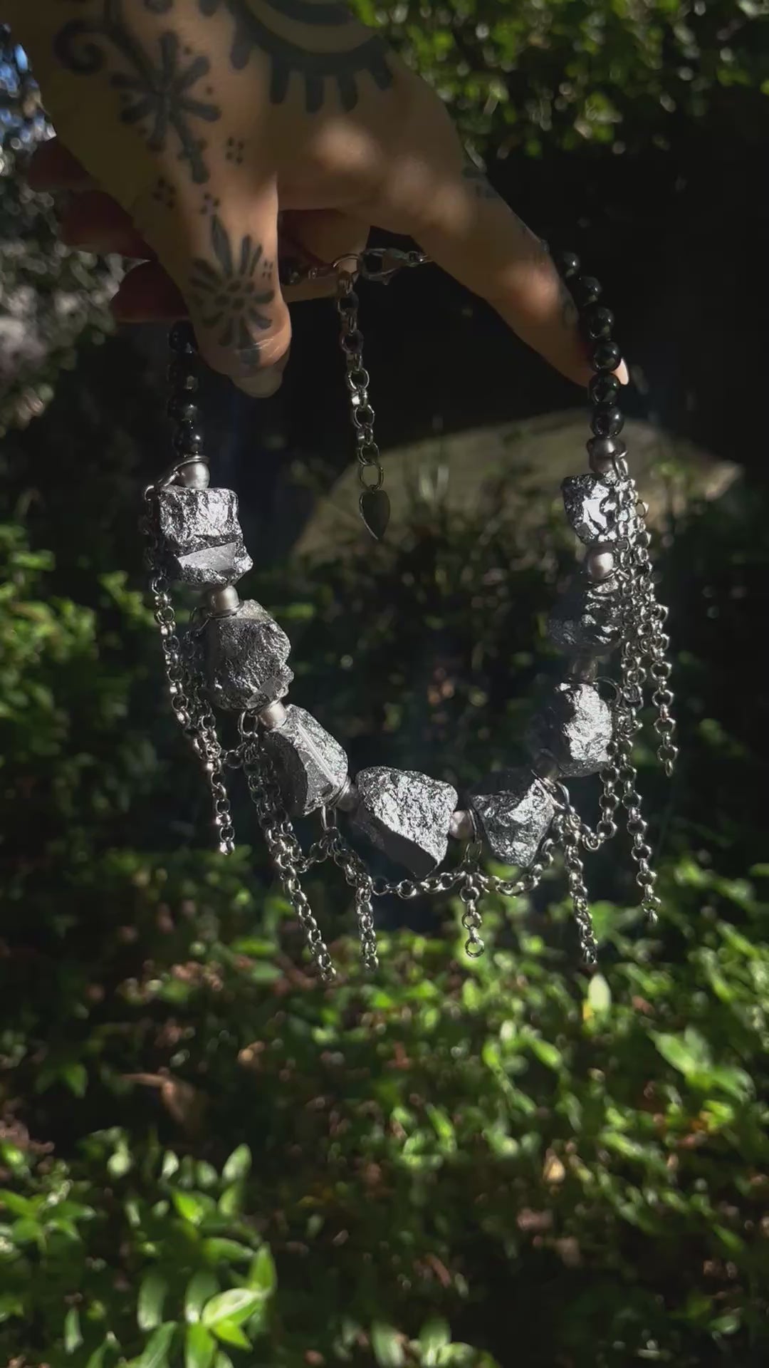 Ocean’s Relic — Raw Hematite Necklace