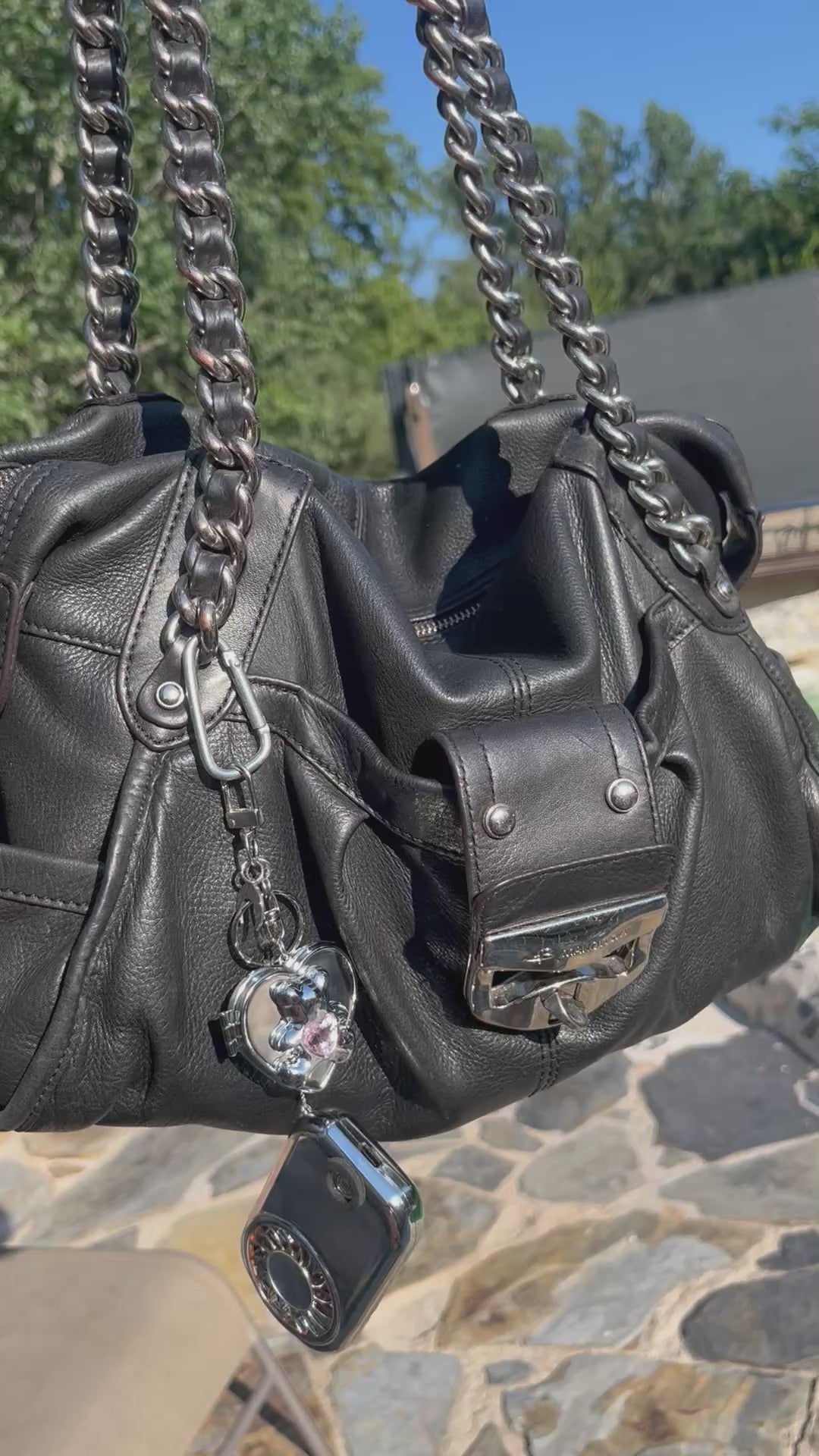 Mini-fan and pocket mirror bag jewelry